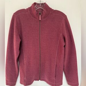 L.L. Bean Women's Soft Pink Cotton Zip Cardigan